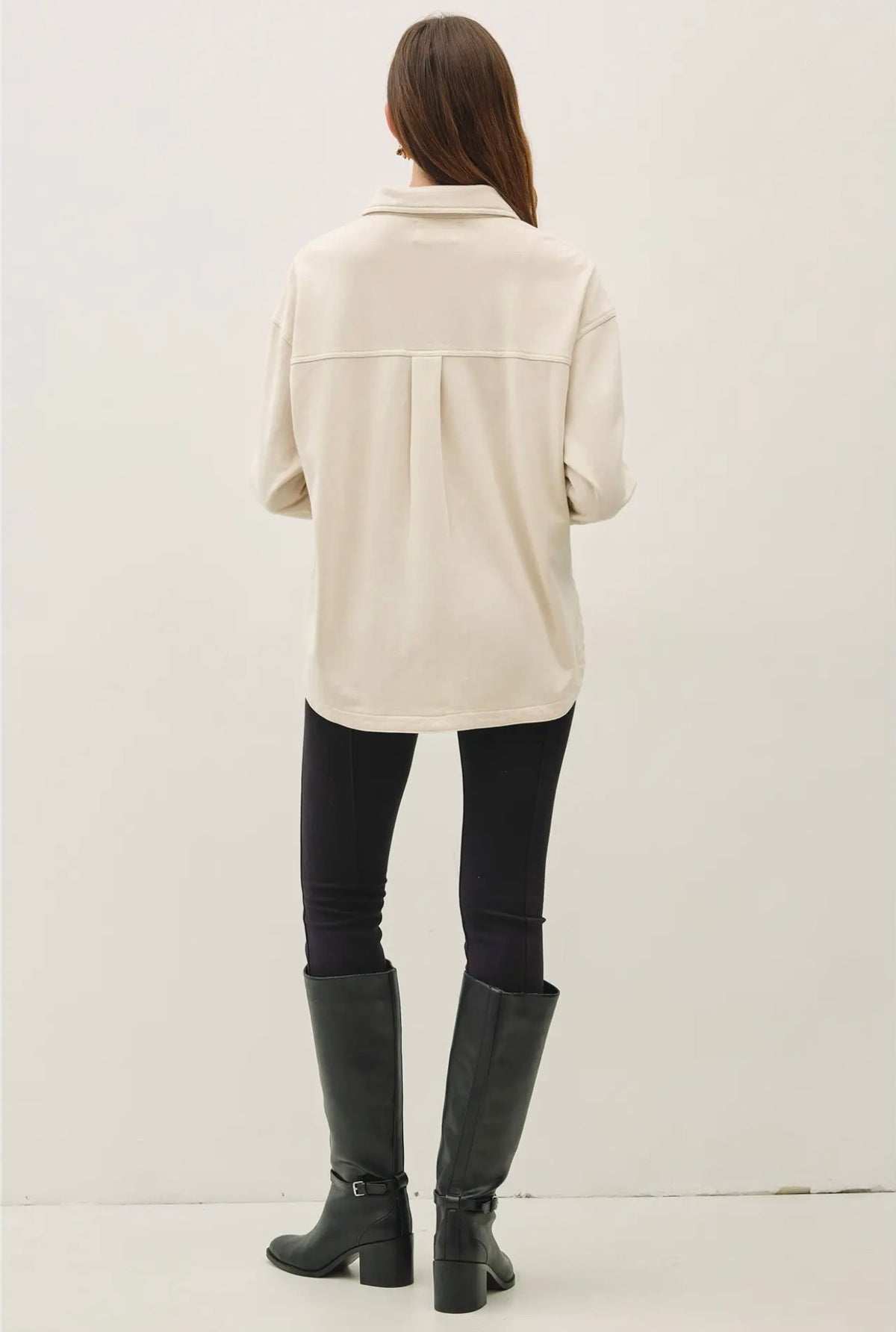 Garment-Dye Denim Look Shacket