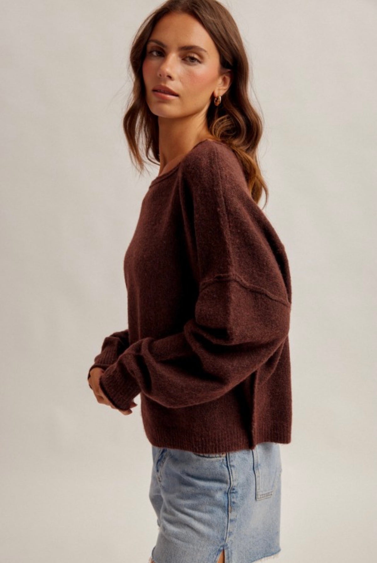 Rolled Edge Super Soft Oversized Sweater