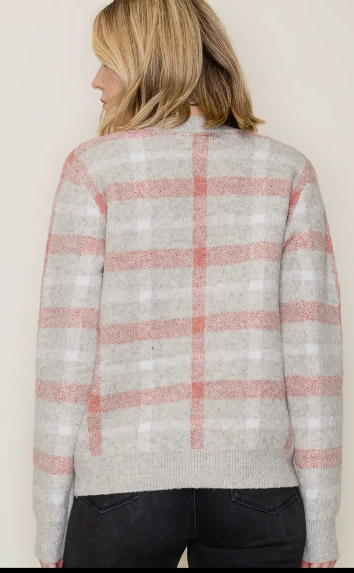 Plaid Cardigan Sweater