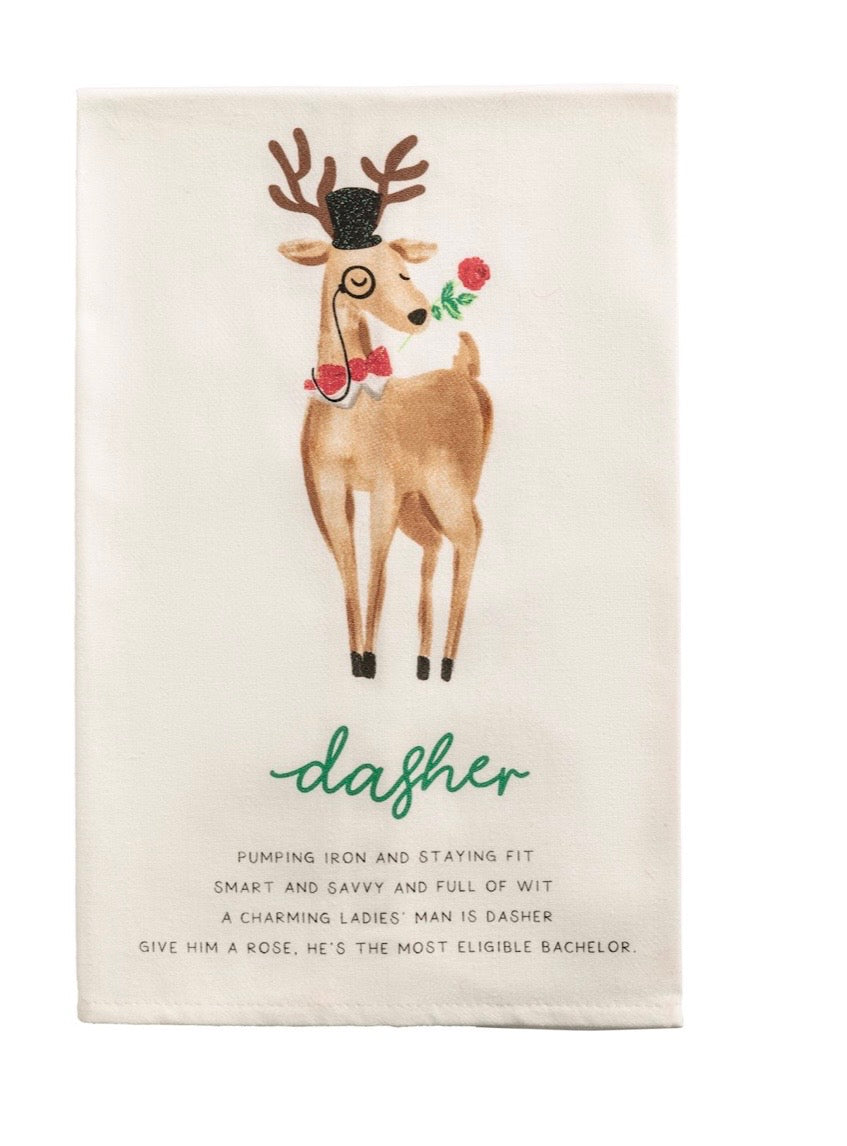 Reindeer Poem Tea Towel