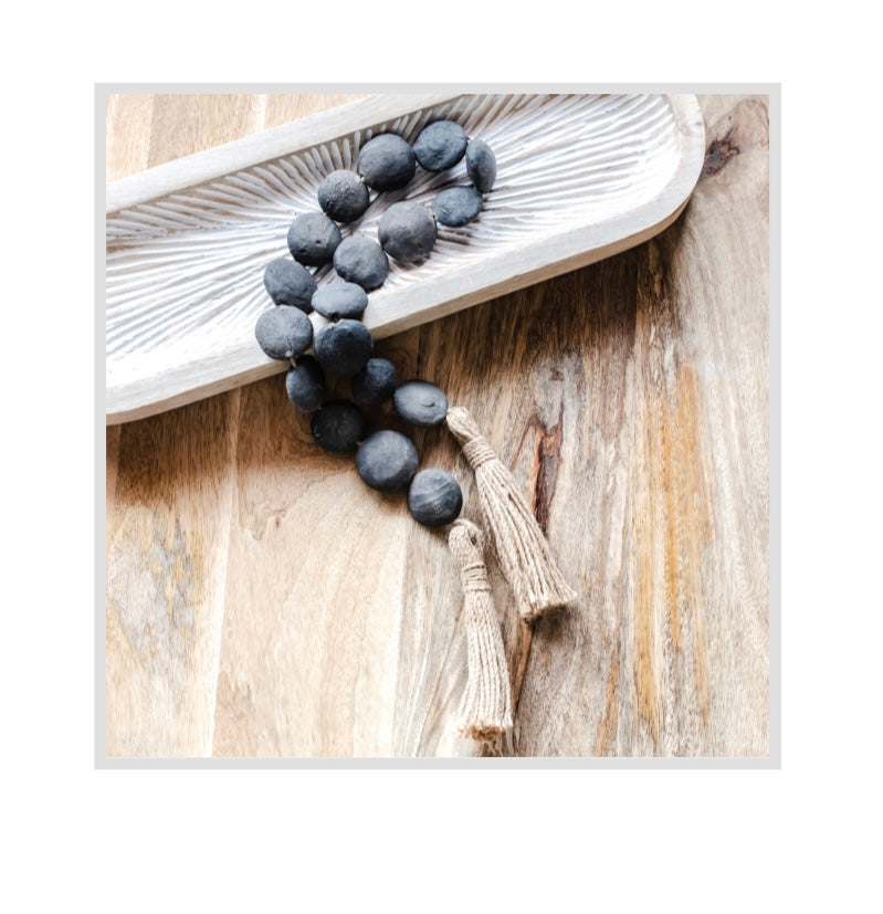 BLACK TERRA COTTA BEAD STRING