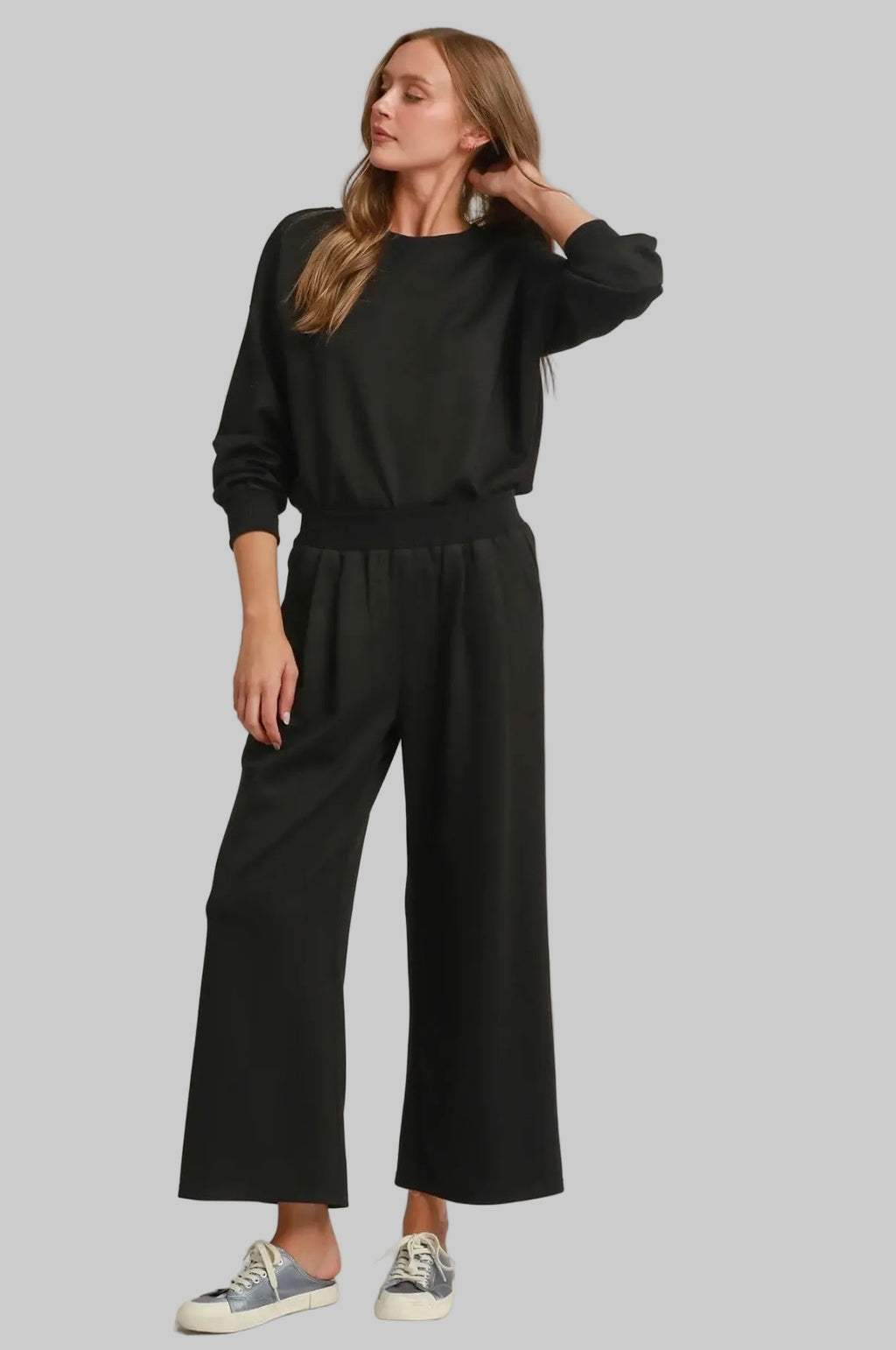 Luxe Knit Butter Soft Pleated Wide Leg Lounge Pant