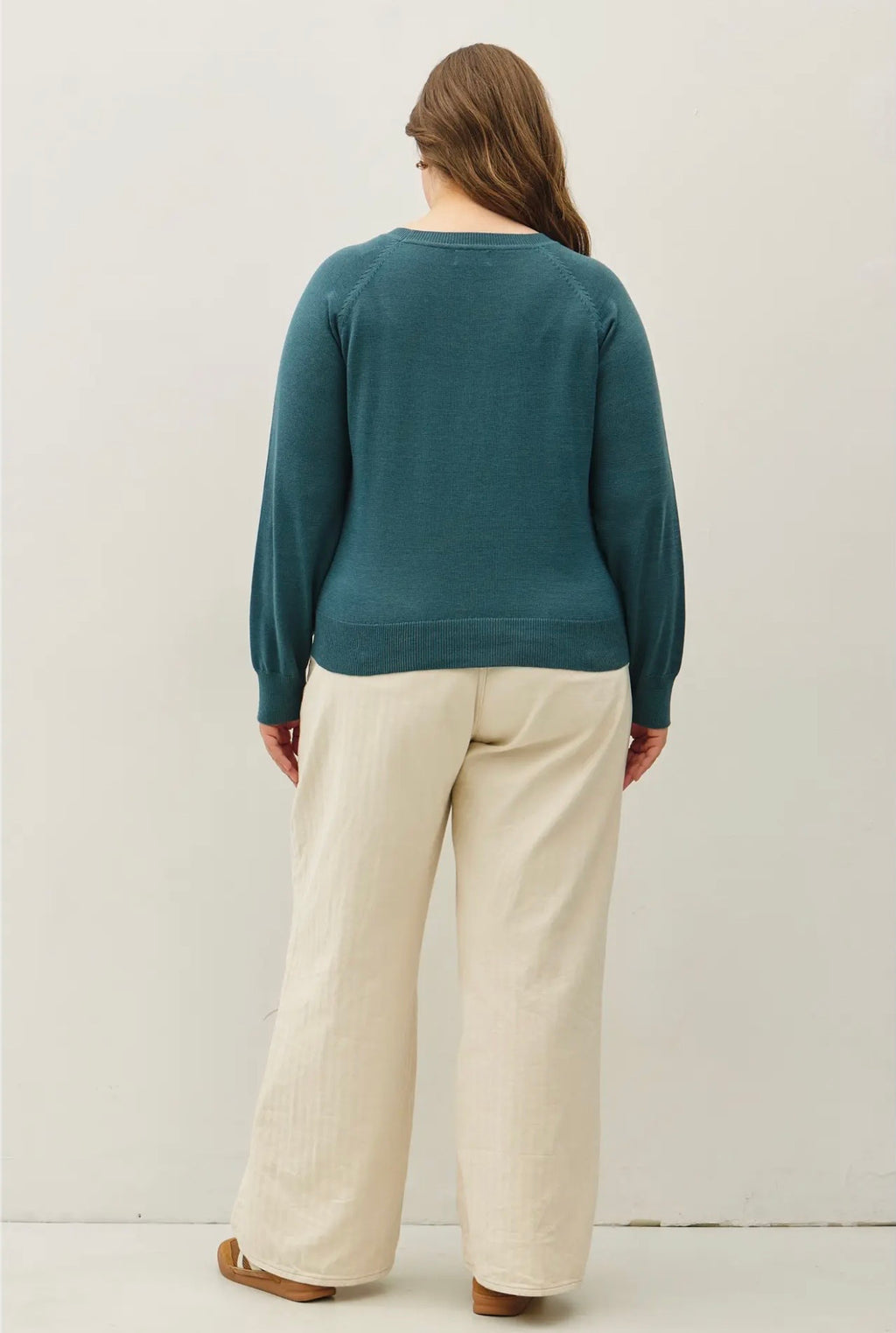 Curvy Easy Raglan Loose Fit Sweater
