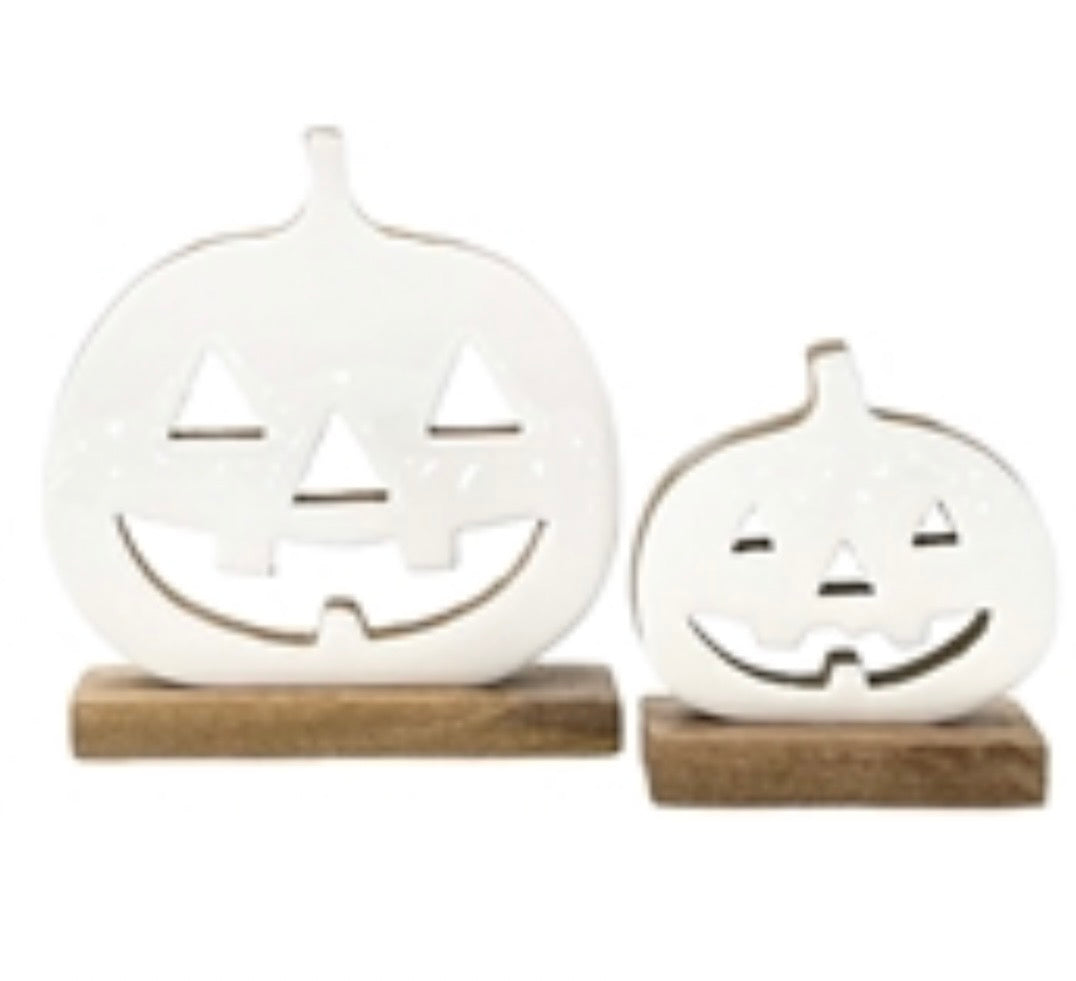 White Enamel Jack-o-Lanterns