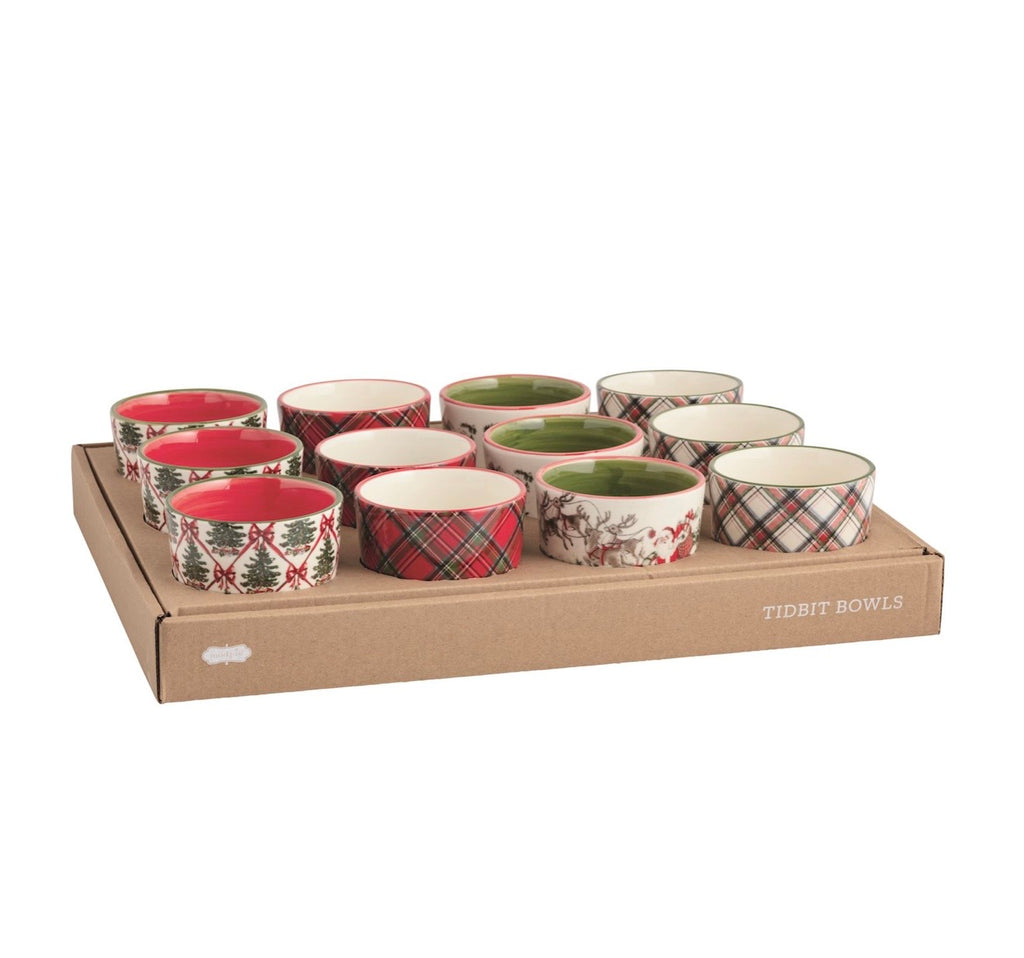 Tartan Plaid Christmas Tidbit Bowls