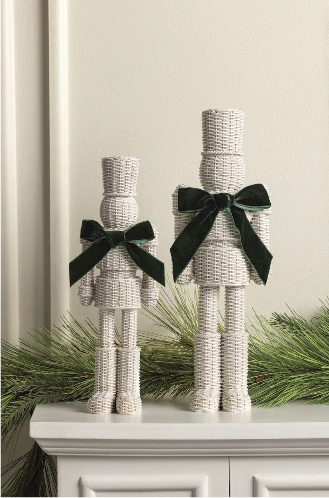 White Resin Wicker Nutcracker
