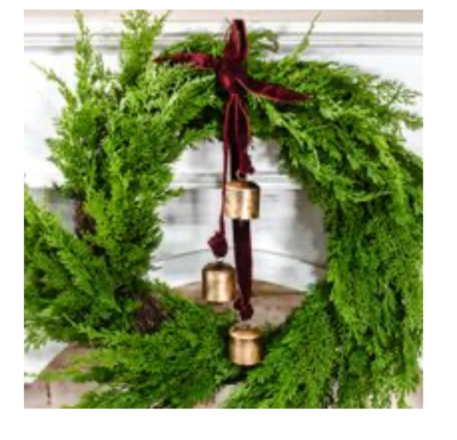 19" BURNT GOLD MAROON VELVET BELL HANGER