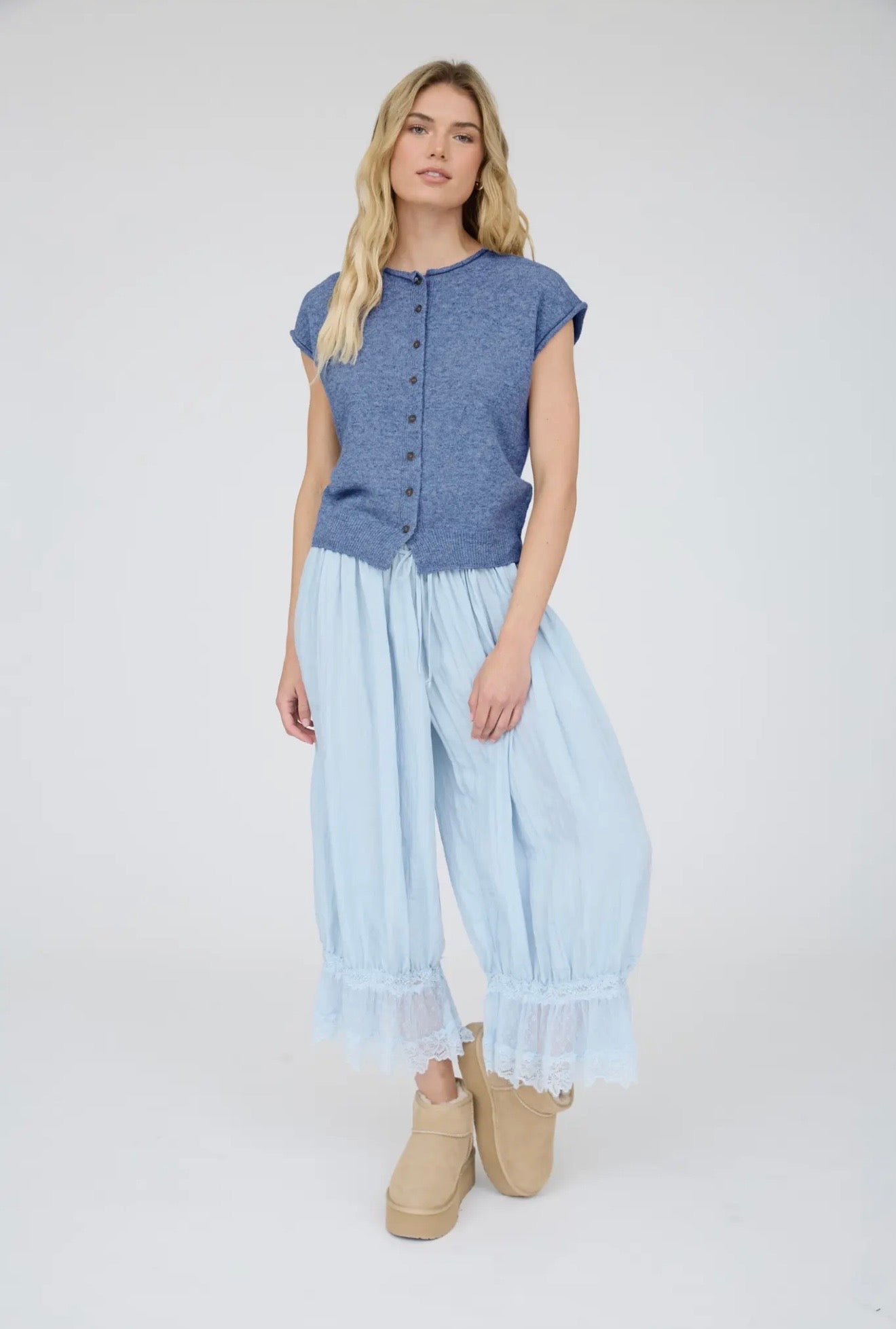 Raw Edge Sleeveless Lightweight Cardigan