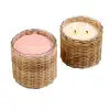 Coconut Rose 2 Wick Handwoven Candle 12 oz
