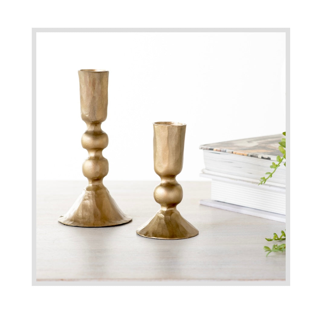 LG GOLD BALL CANDLE HOLDERS