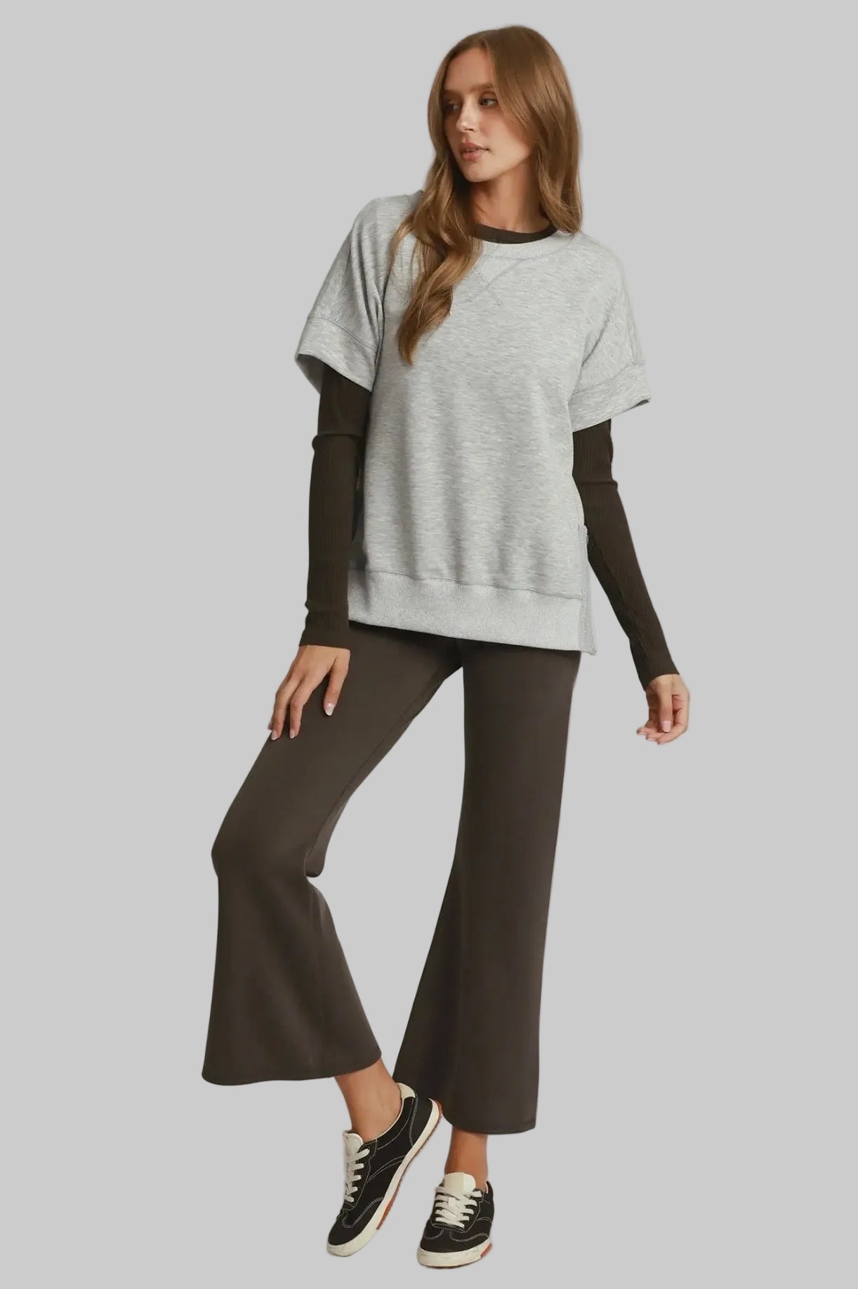 Luxe Knit Crochet Side Zip Dolman Top