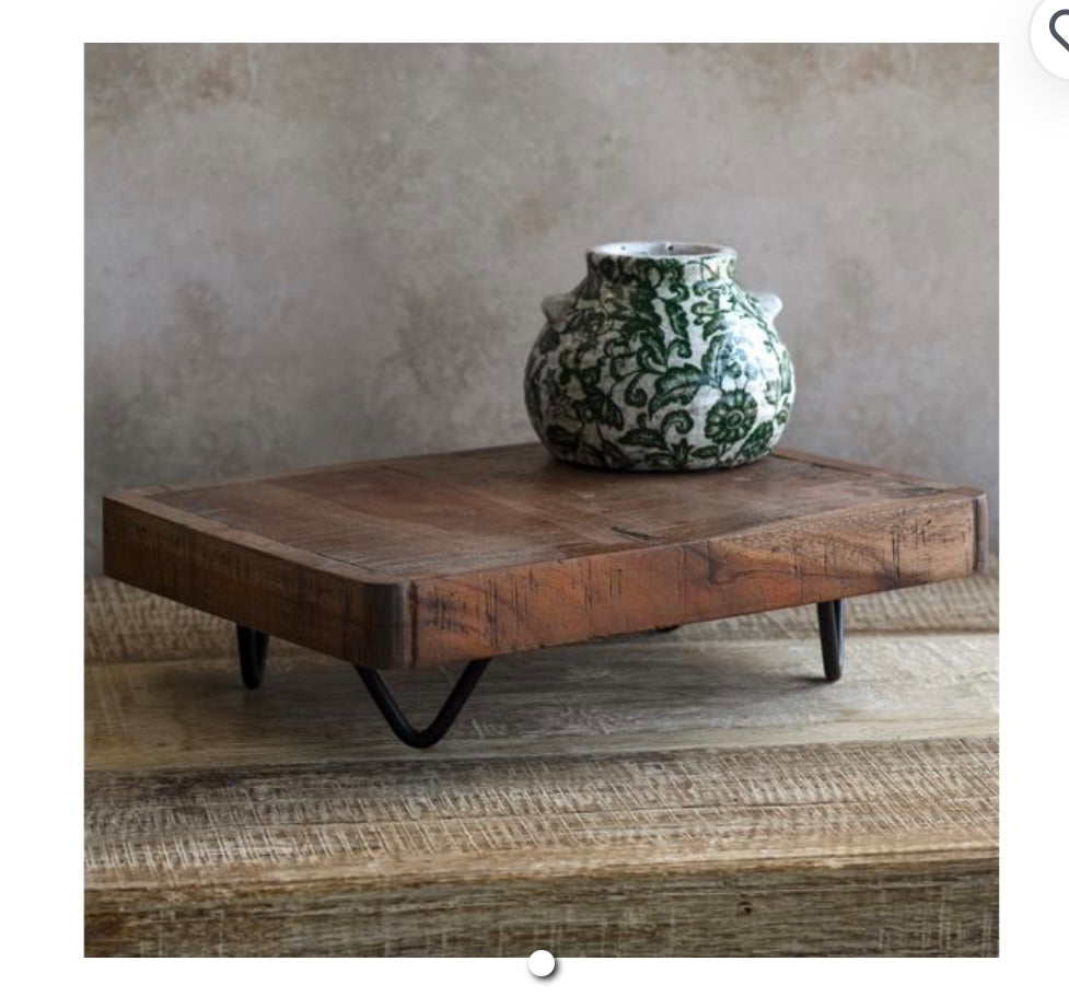 Wood Riser with Metal Legs