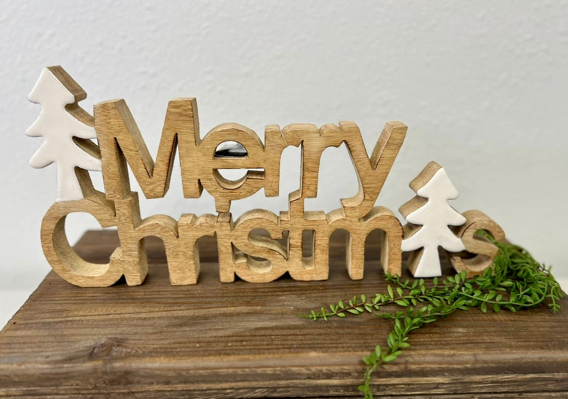 WOOD MERRY CHRISTMAS SIGN