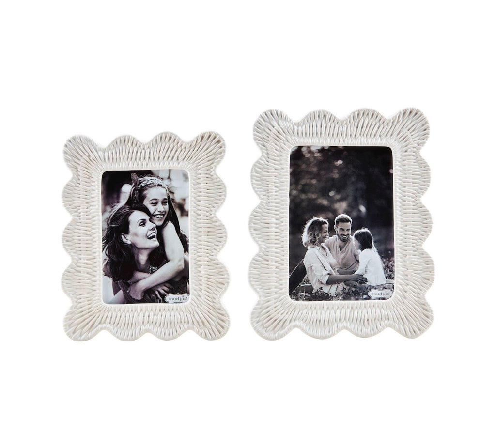 4x6 White Woven Ceramic Photo Frame