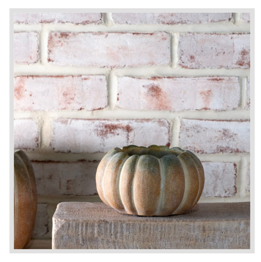 6" Wide Ombré Cement Pumpkin