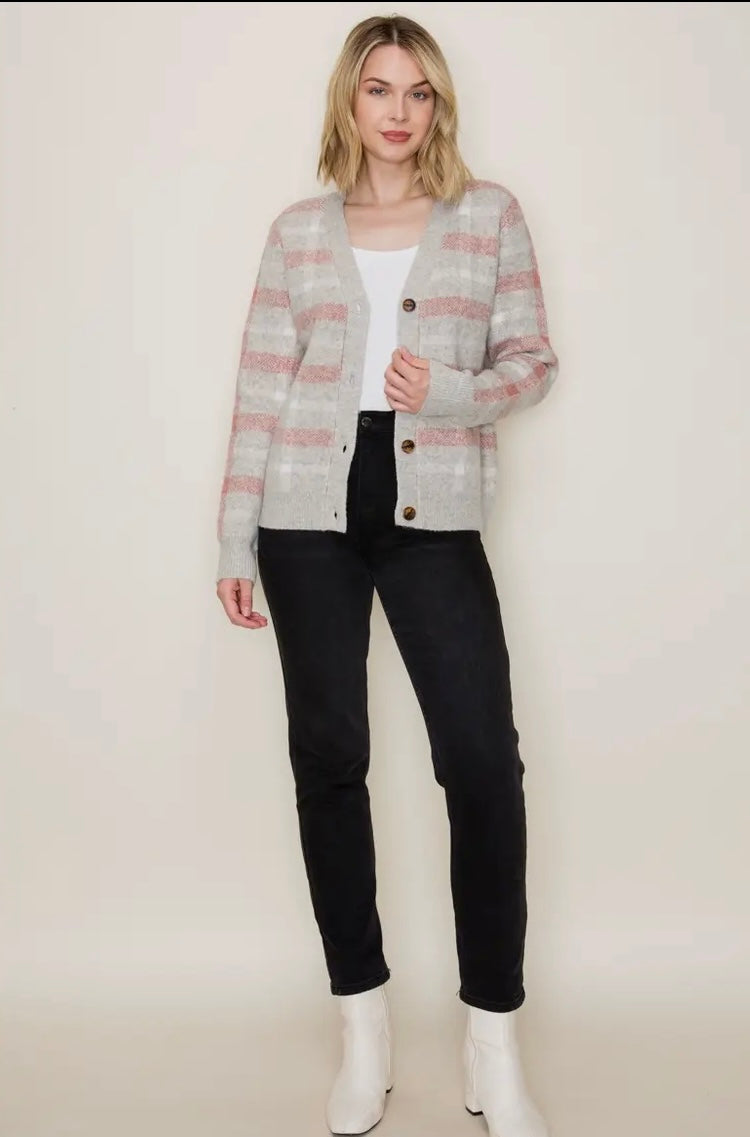Plaid Cardigan Sweater