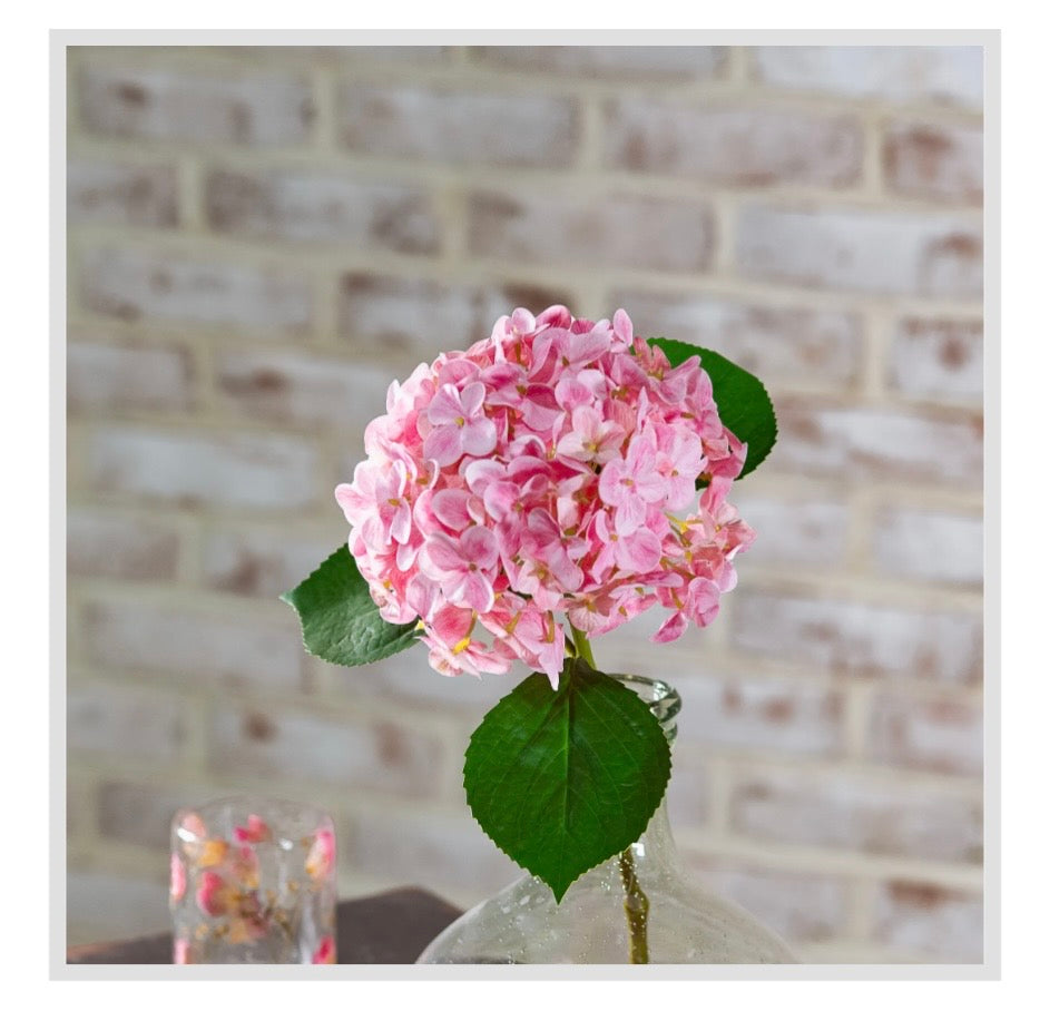 20.5" Pink Real Touch Hydrangea Stem