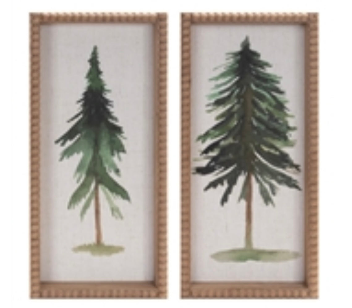Beaded Wood Frame Tree Picture
