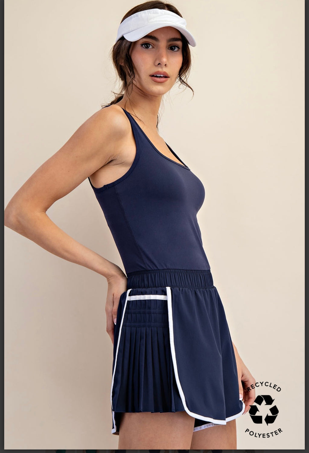 Pleated Skort One-piece set