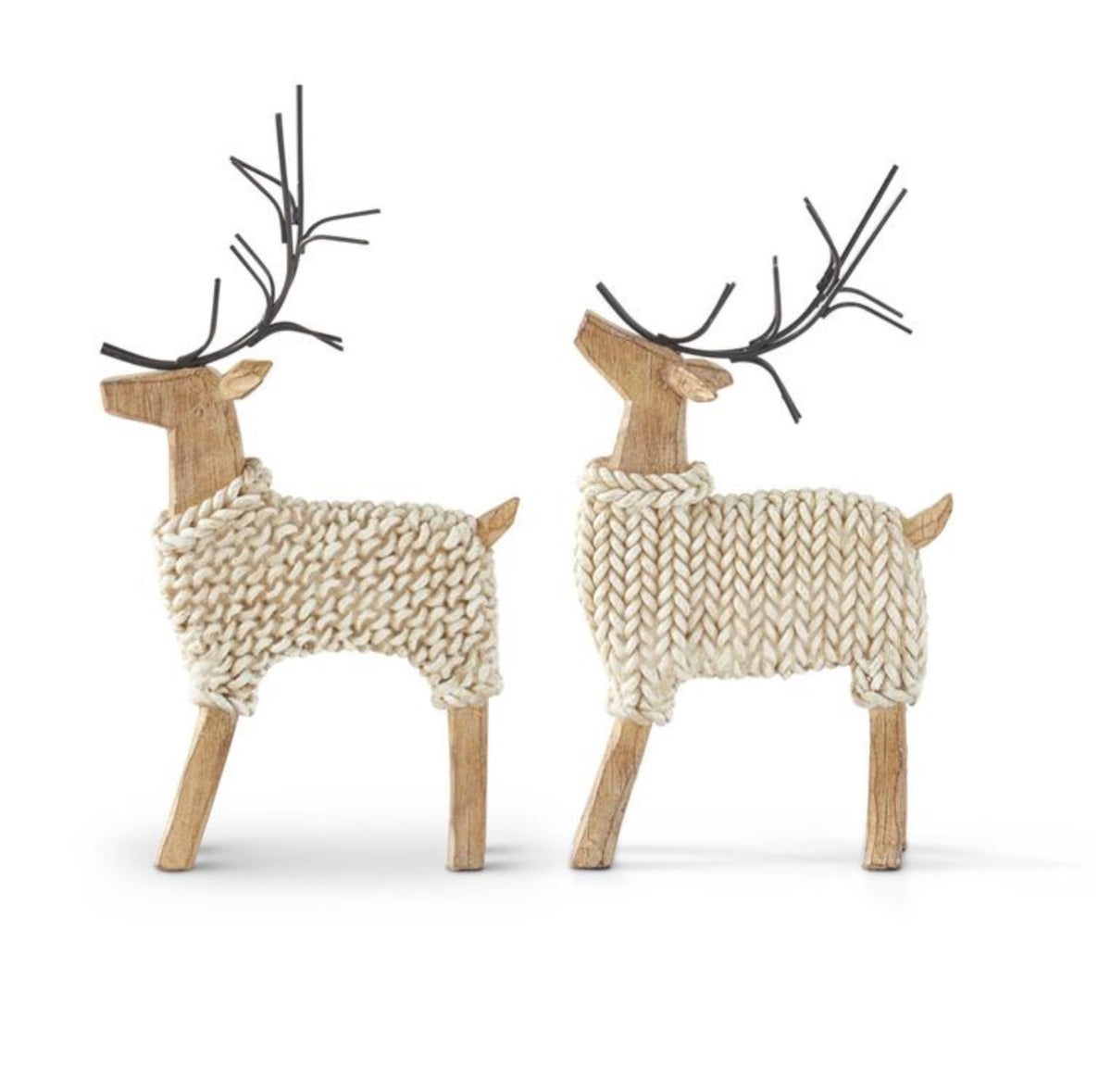 Resin Deer in Cream Sweater