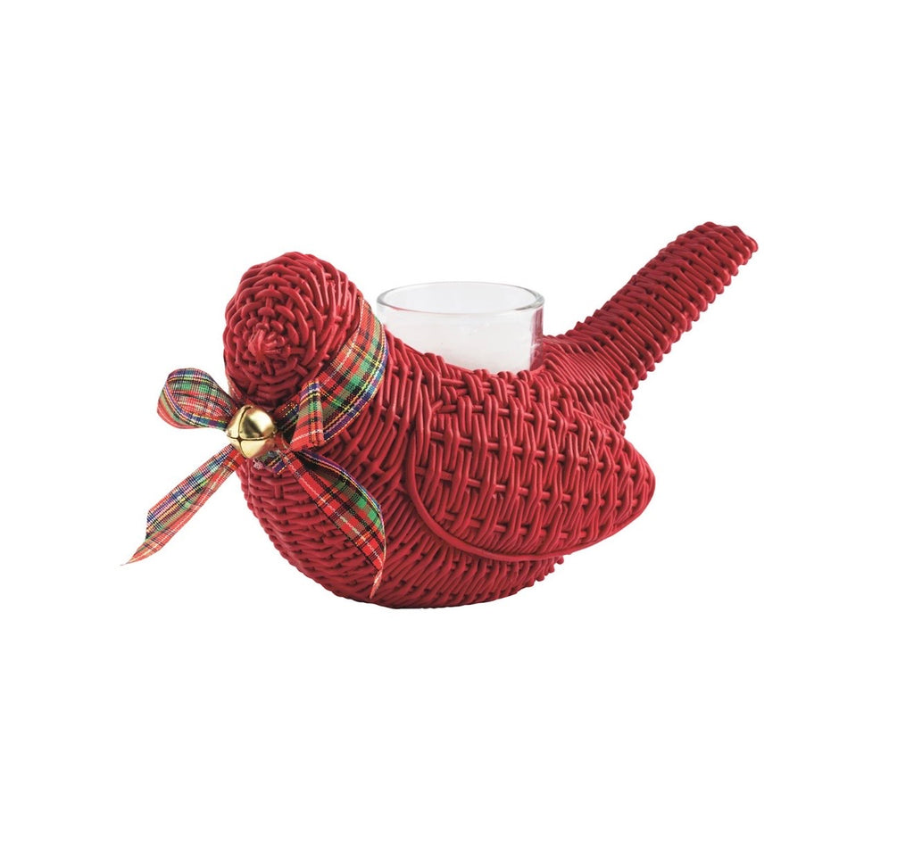 Woven Red Cardinal Votive Holder
