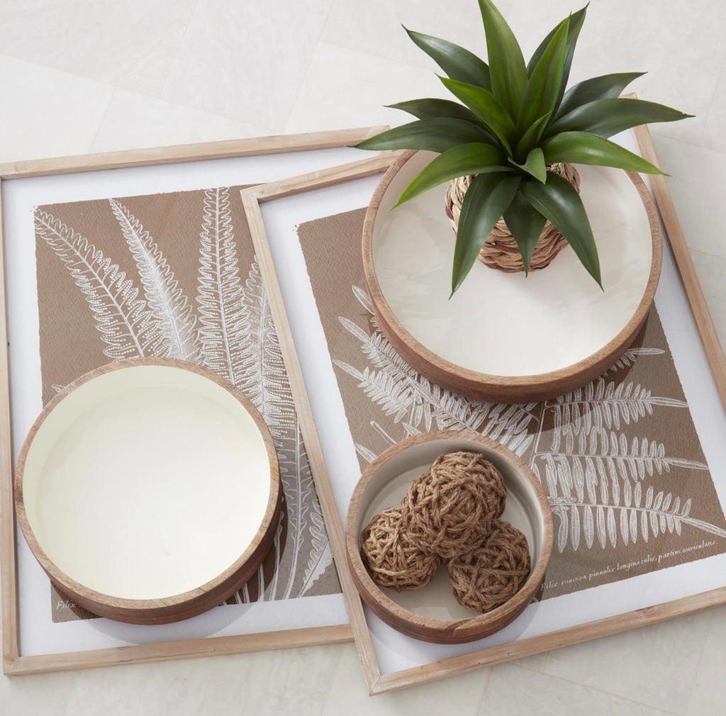 Ribbed Mango Wood Bowls