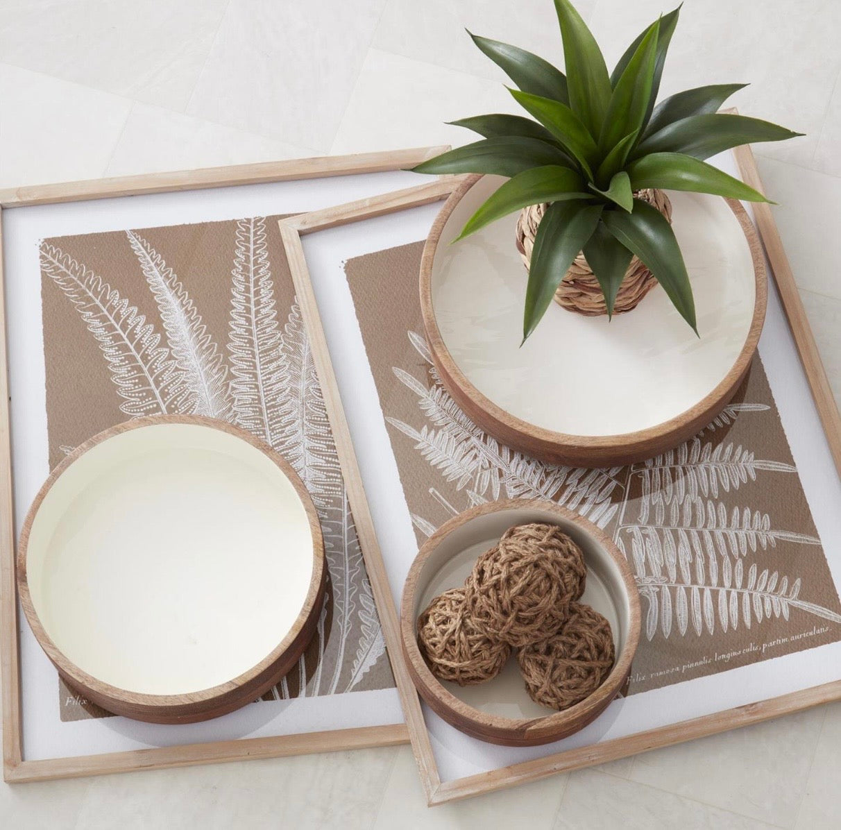 Ribbed Mango Wood Bowls