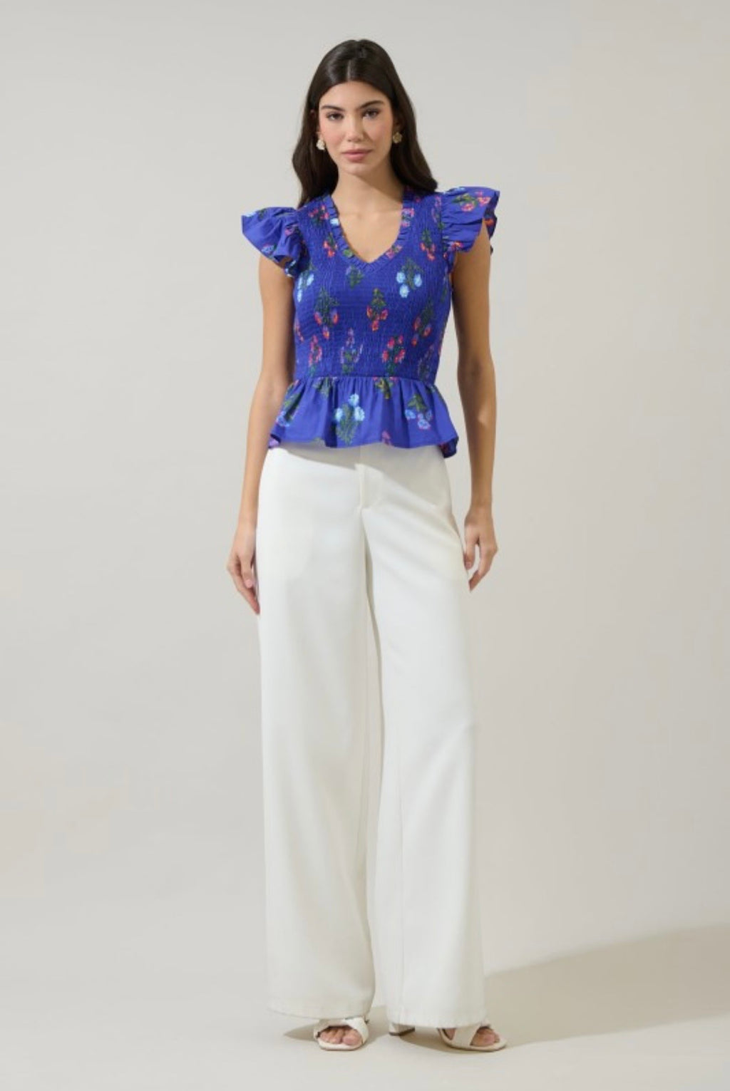 Floral Smocked Ruffle Top