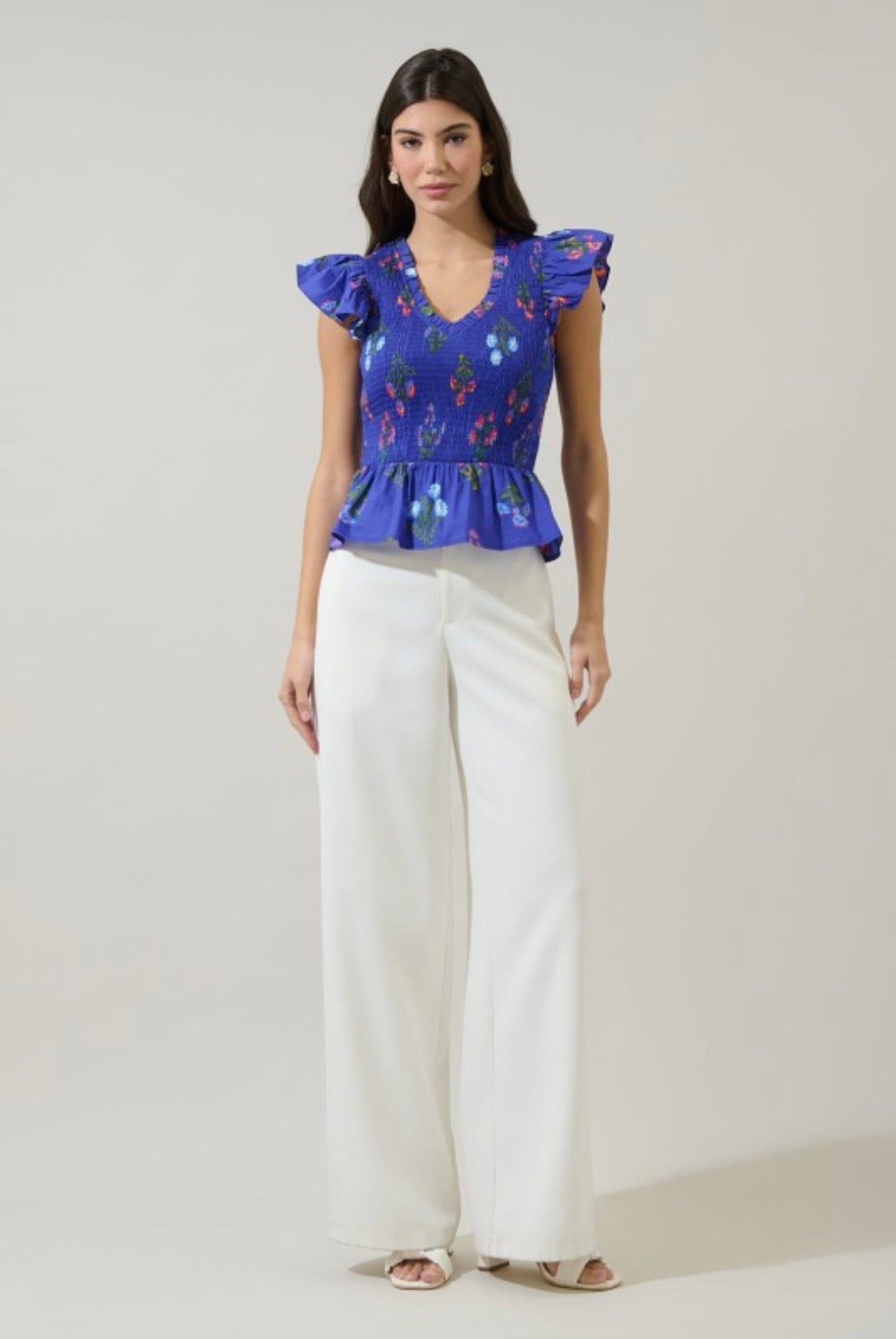 Floral Smocked Ruffle Top