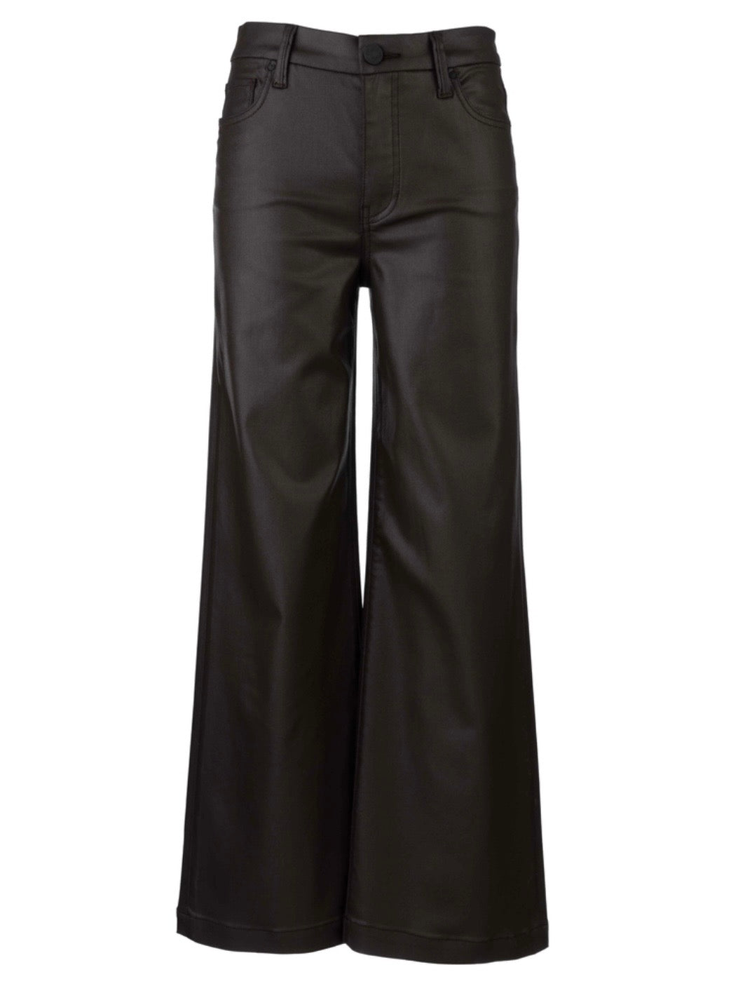 Kut Meg Fab Ab Wide Leg Chocolate Leather Look Jean