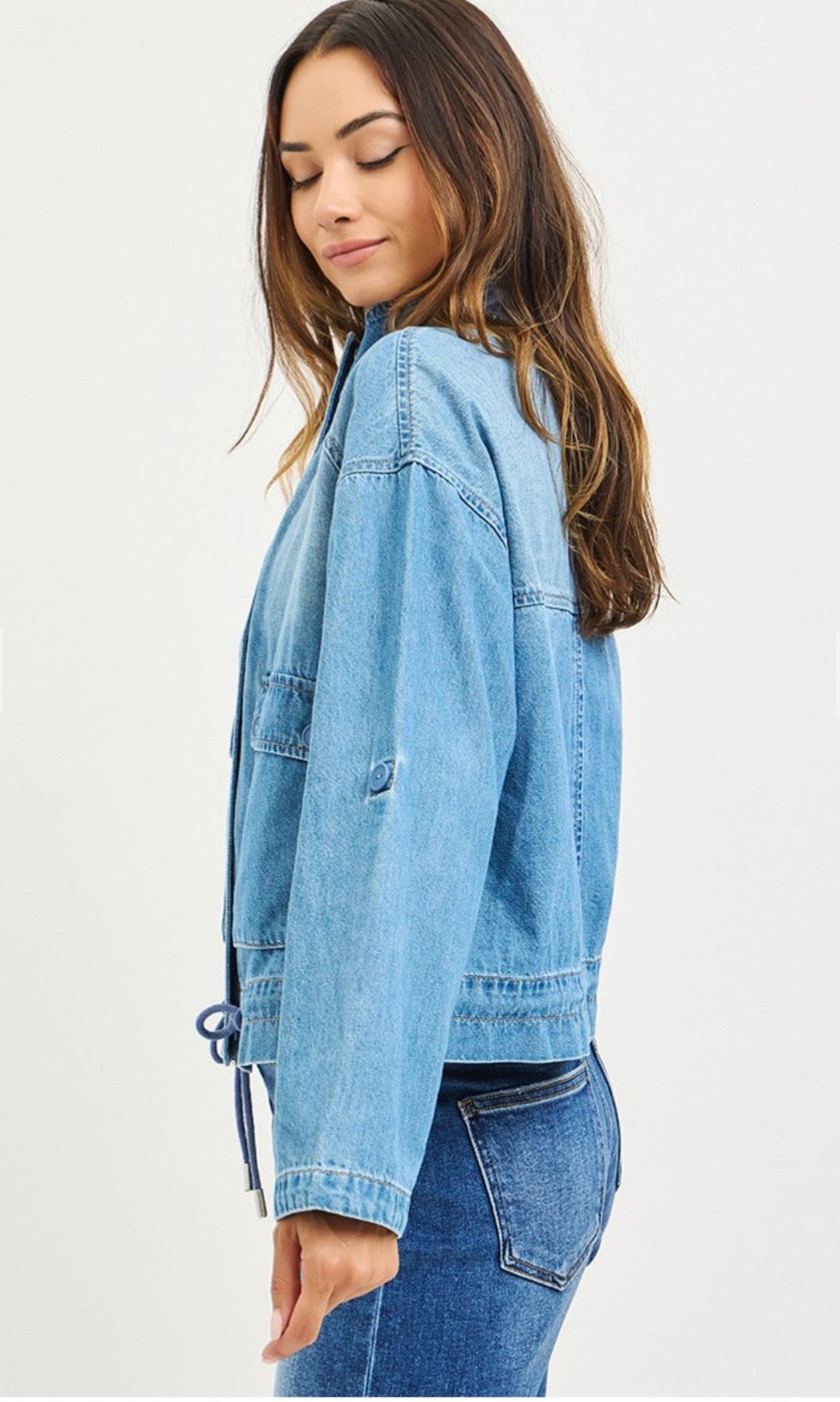 Risen Drawstring Denim Jacket