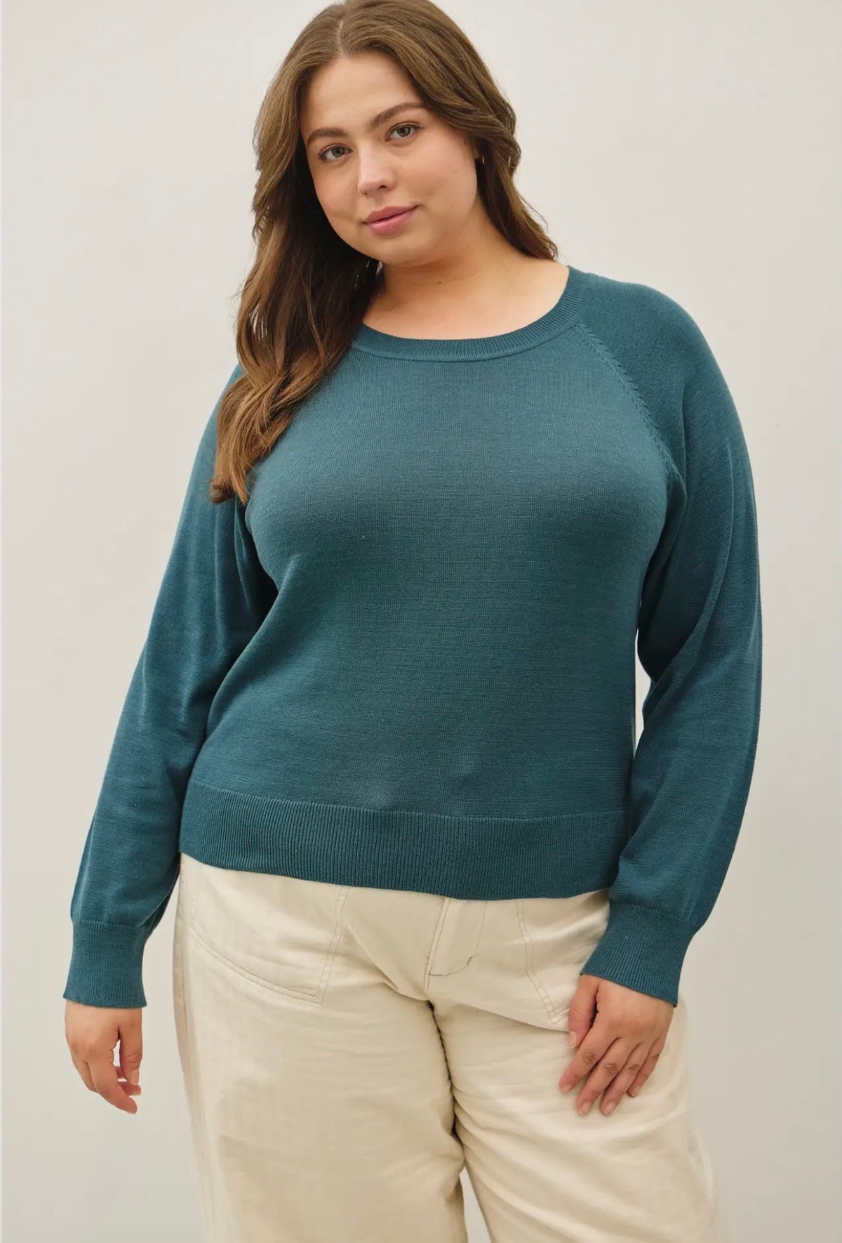 Curvy Easy Raglan Loose Fit Sweater
