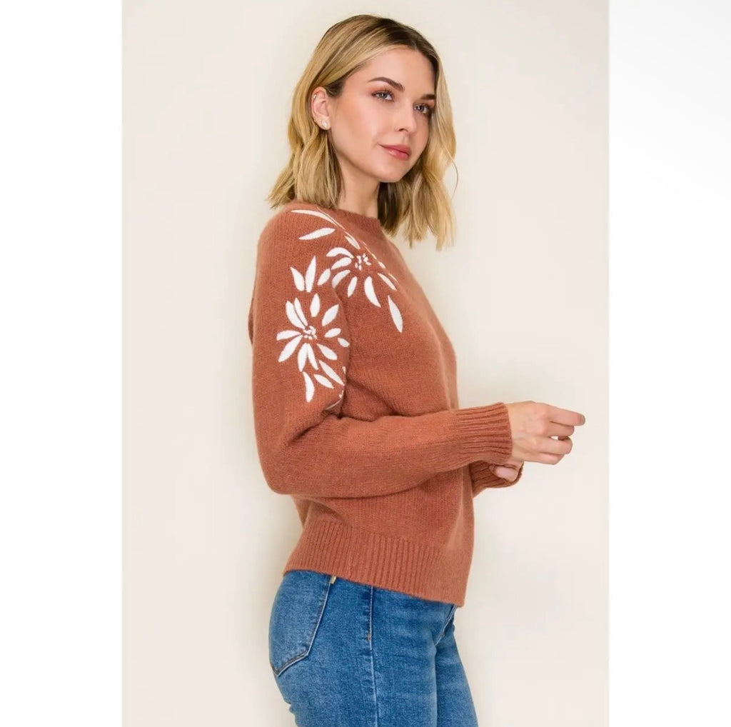 Floral Embroidered Sweater