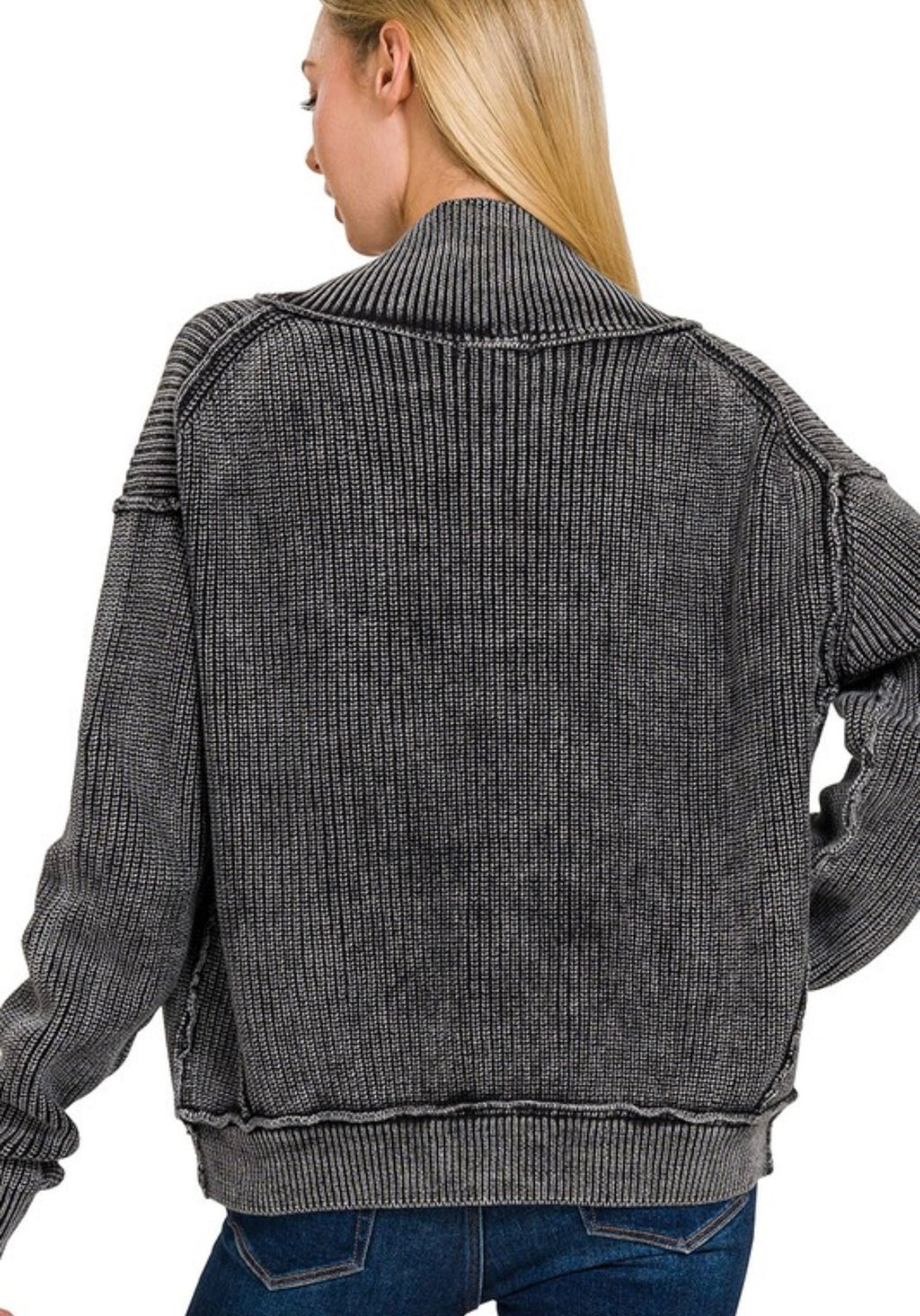 Washed Cardigan with Pockets