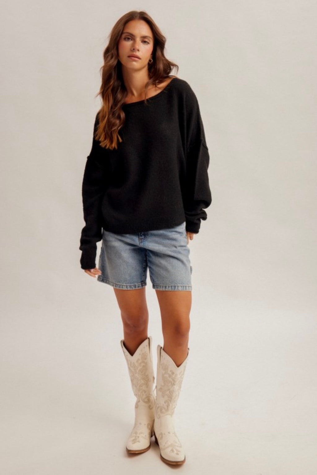 Rolled Edge Super Soft Oversized Sweater