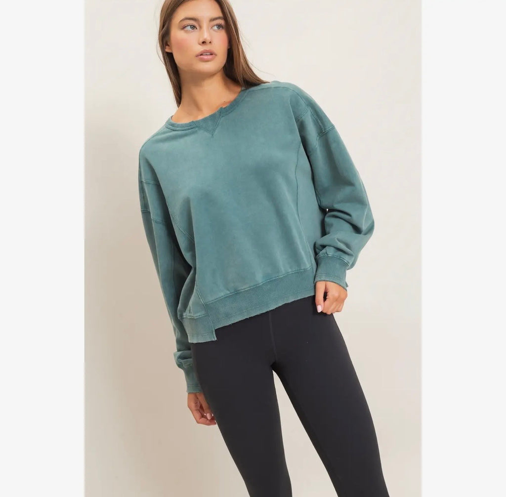 Notched Hem Sweatshirt