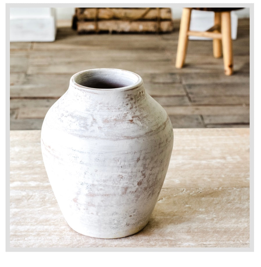WHITE TERRA COTTA VASE