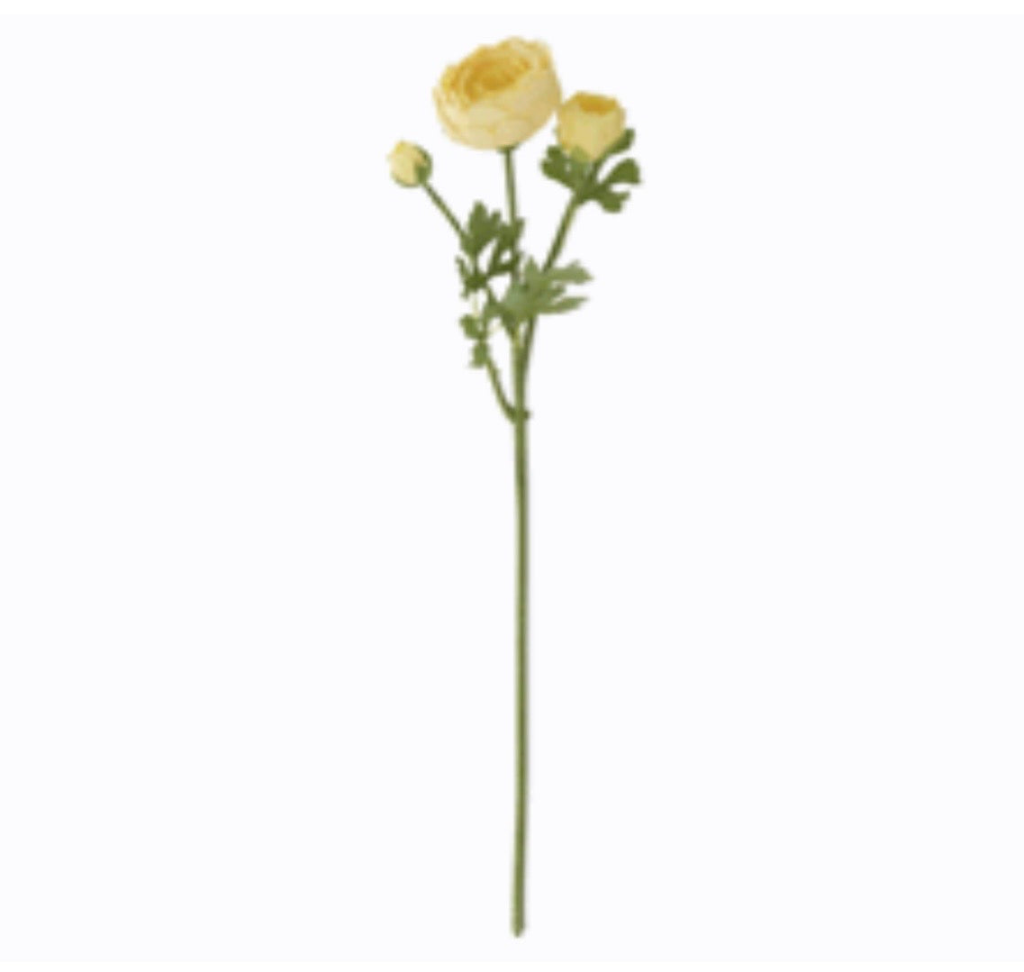 21" Yellow Real Touch Ranunculus Stem