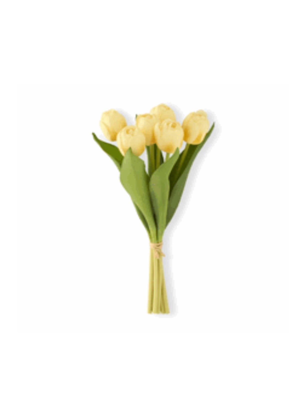 13" Light Yellow Real Touch Tulip Bunch