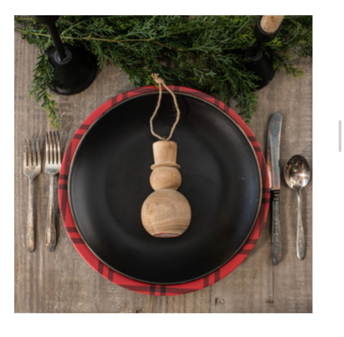Wooden Snowman Ornament