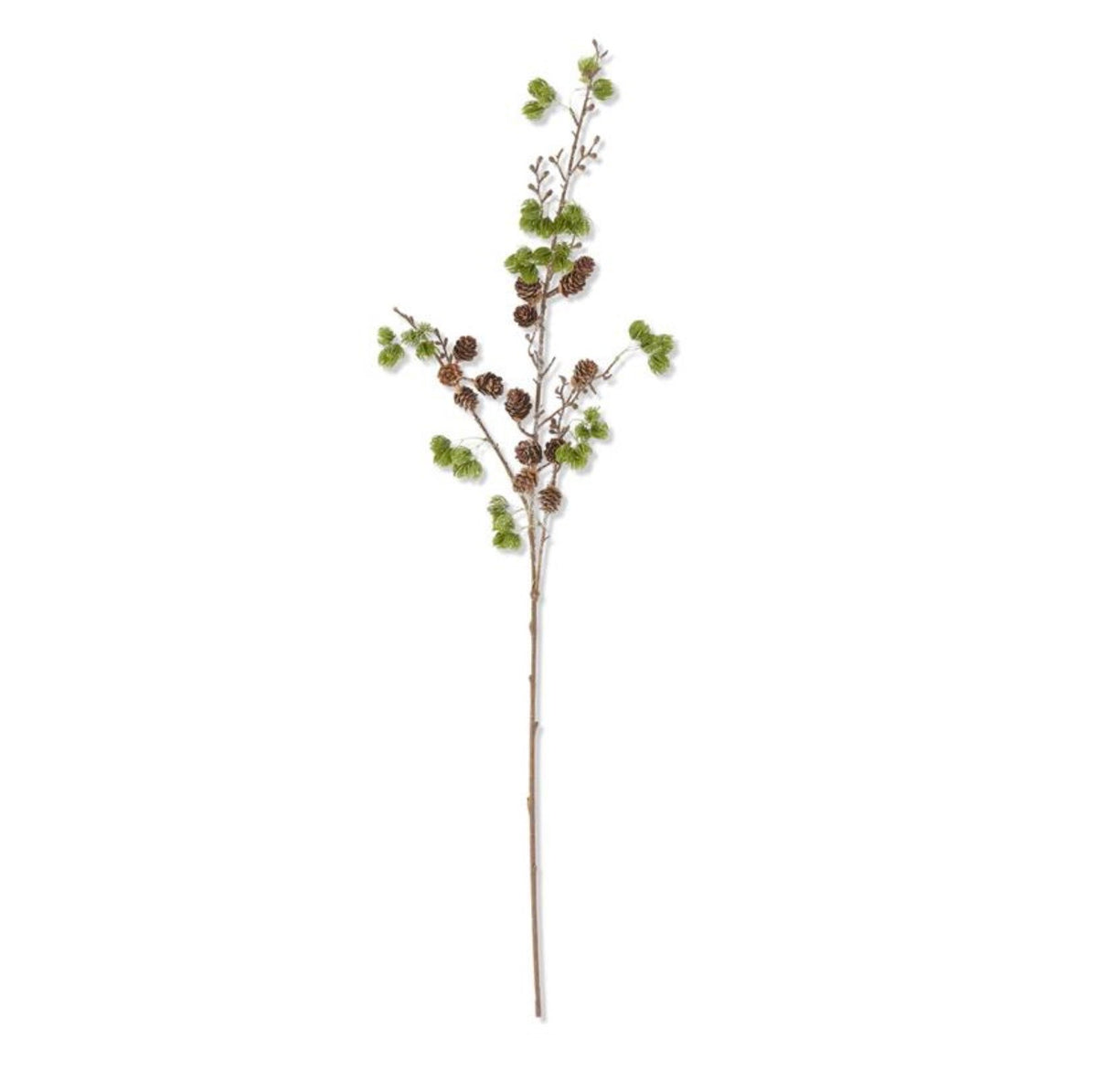 39" Glittered Larch Stem w/ Mini Pinecones