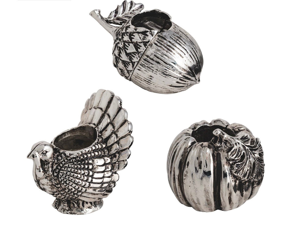 Fall Metal Taper Candle Holders