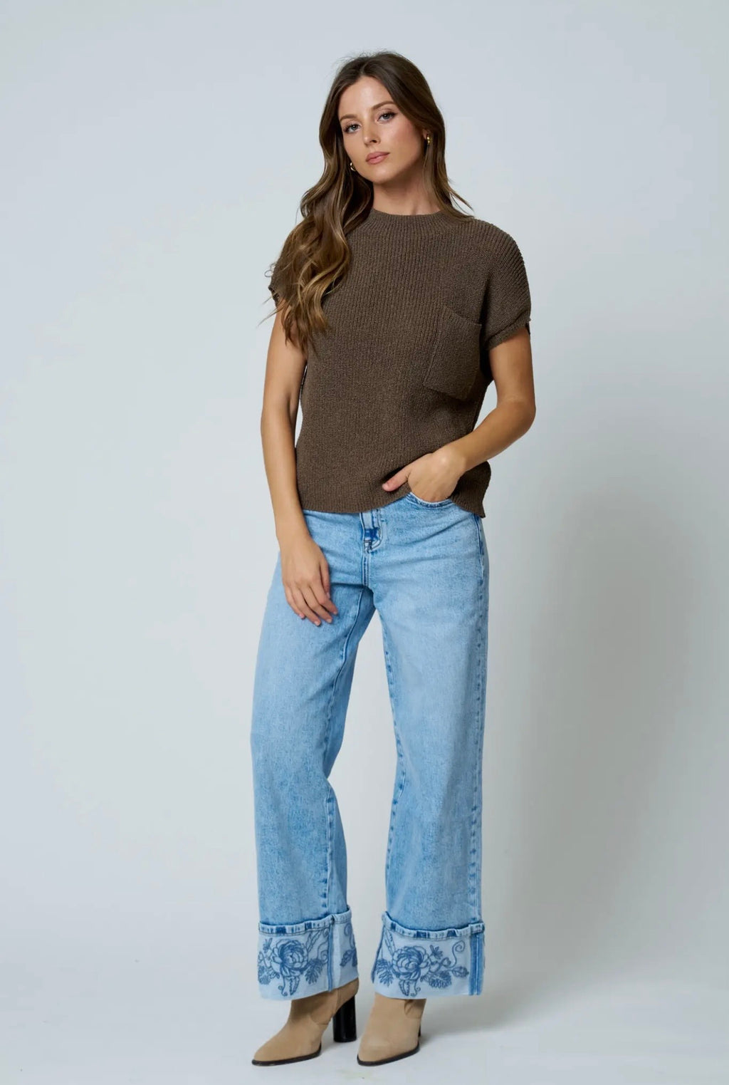 Short Sleeved Pocket Sweater
