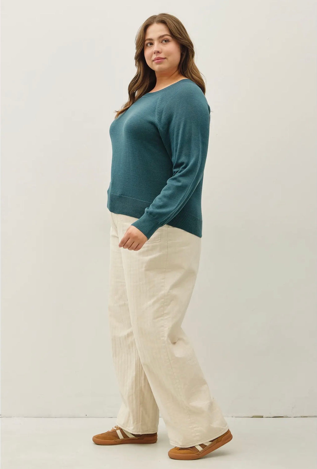 Curvy Easy Raglan Loose Fit Sweater