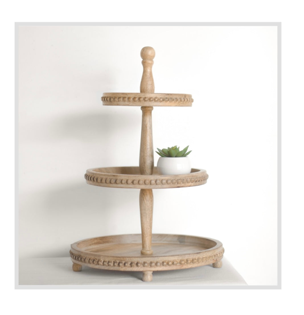 3 TIER WOOD RISER