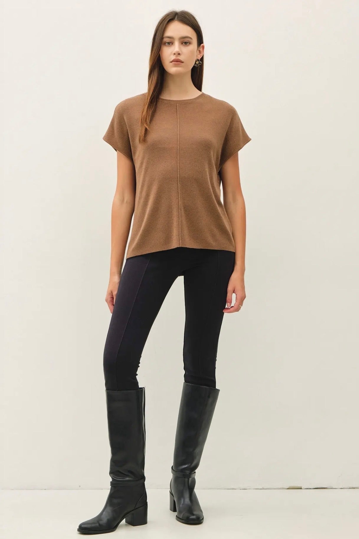 Curvy Ultrasoft Cap Sleeve Short Sleeve Sweater