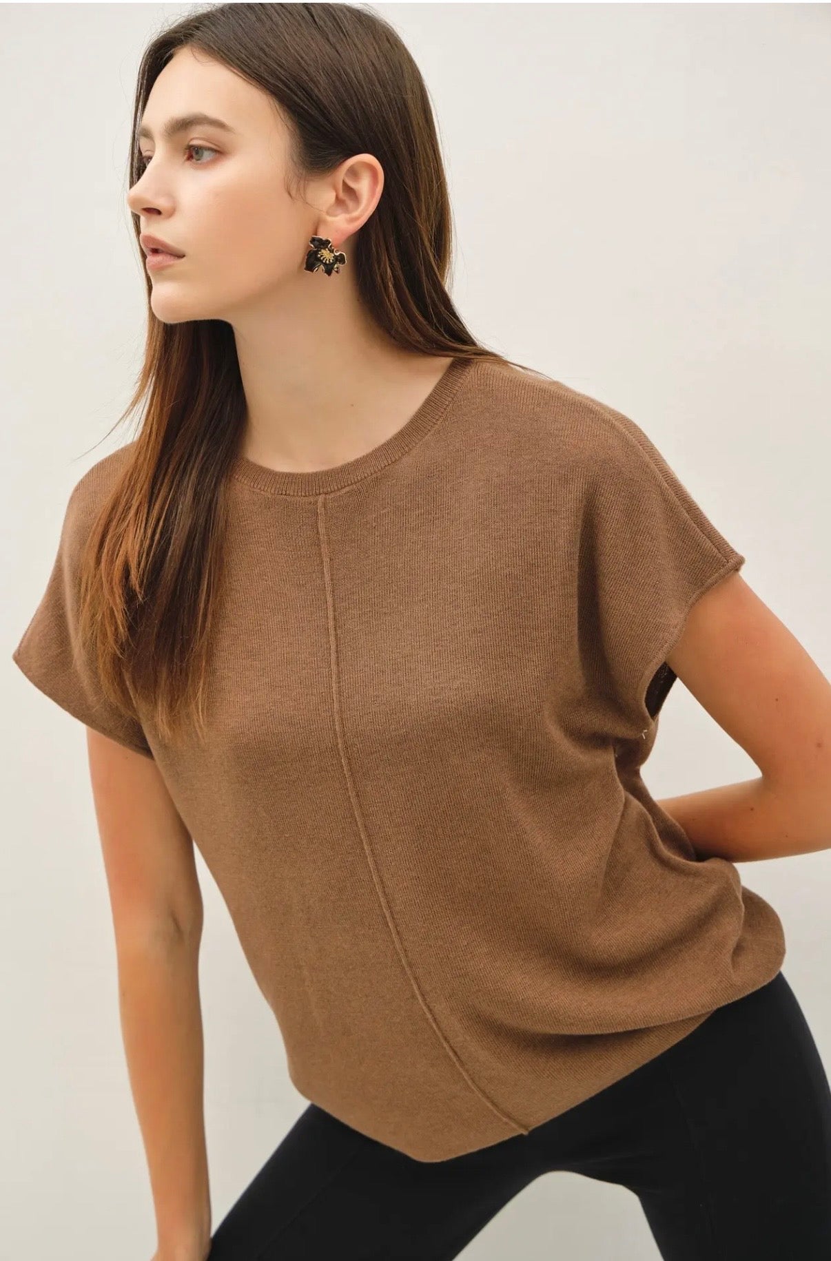 Curvy Ultrasoft Cap Sleeve Short Sleeve Sweater