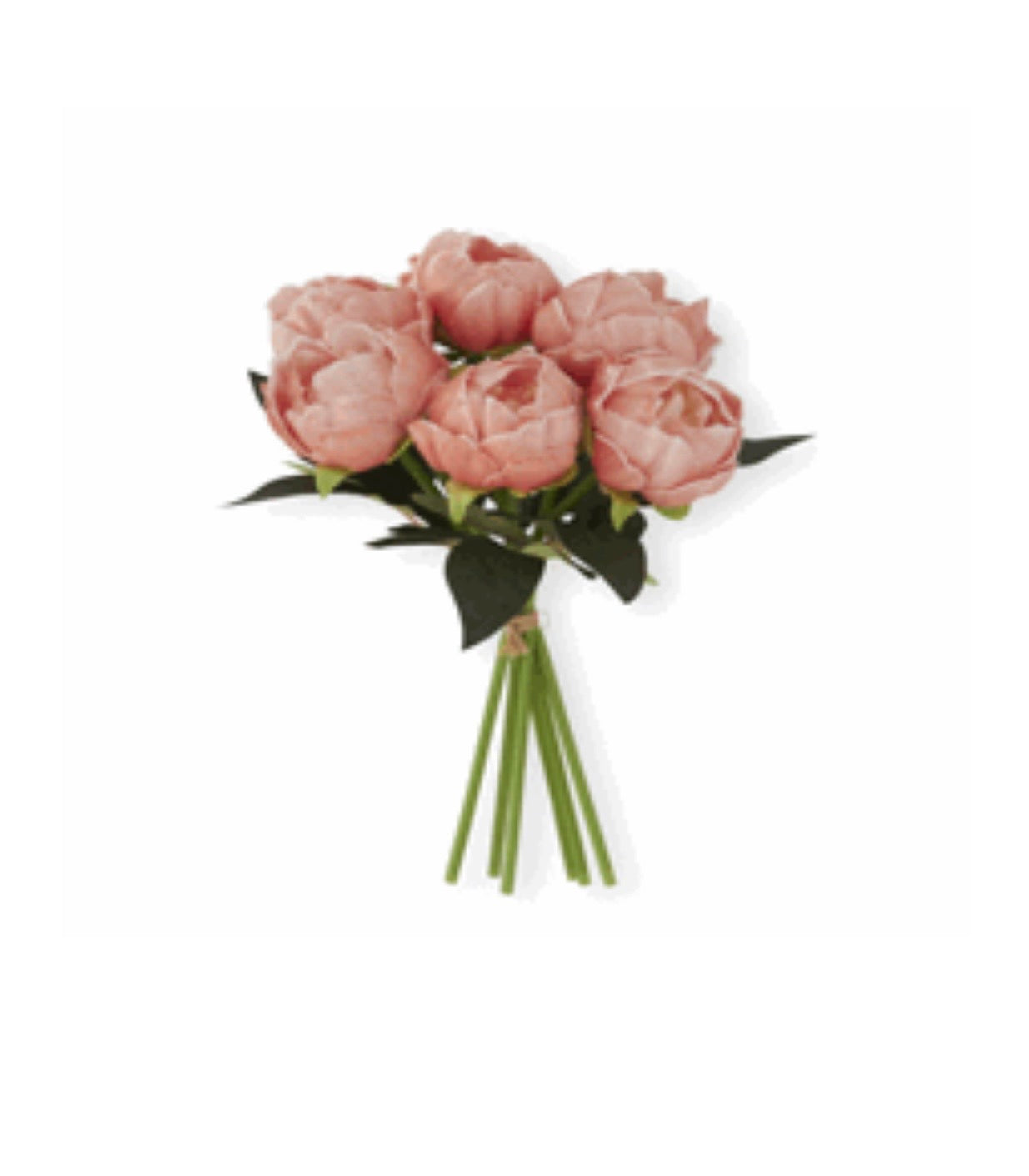 12" Dark Peach Real Touch Peony Bundle