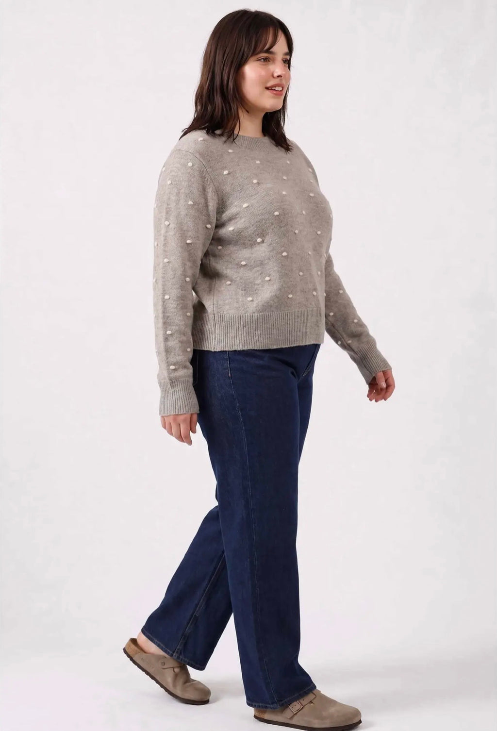 Curvy Cozy Dotted Knit Crewneck
