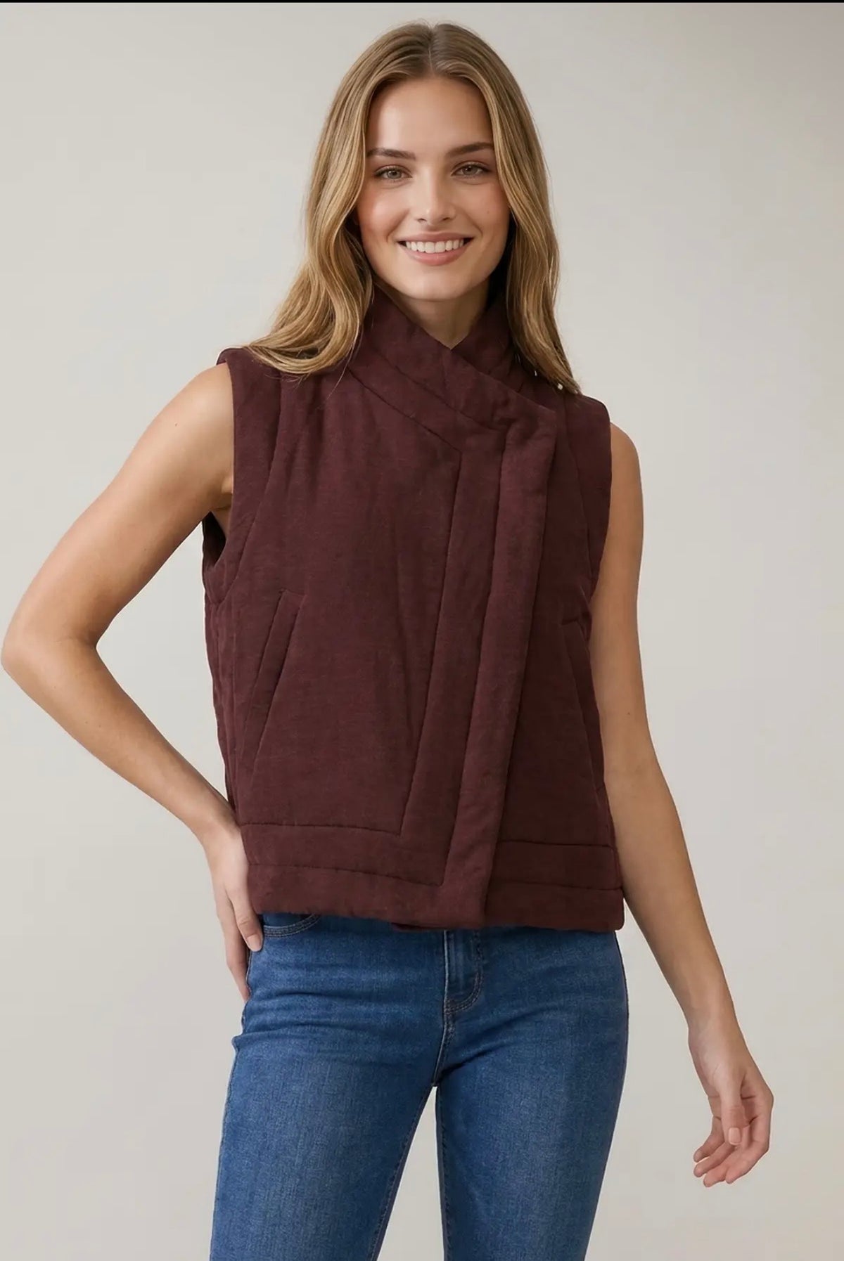 Asymmetrical Quilted Vest